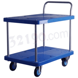 Uni-Silent PLA250Y-T2静音手推车(塑板500*825mm,承重250KG,双层推车,金属固定扶手)