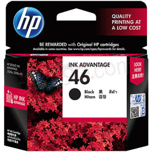 HP惠普CZ637AA 46号 黑色墨盒(适用Deskjet 2520hc/2020hc/2029 1500页)