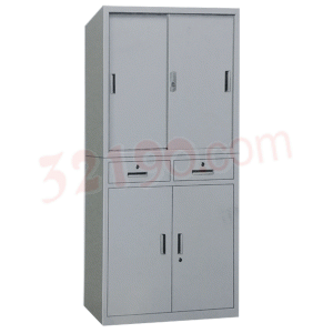 宏祎YZ-027中二斗上铁移门下对开门柜(H1800W900D400mm) 分体柜