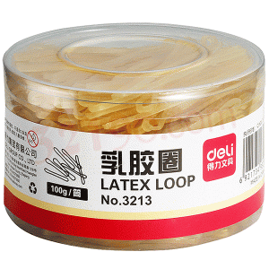 deli得力3213 100g乳胶圈橡皮筋 办公财务用 强韧性牢固
