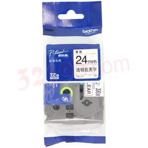 Brother兄弟TZe-151透明底黑字24mm原装标签机色带(PT-2430PCz/2730/3600/7600/9700PC/9800PCN)
