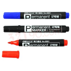 deli得力6881 1.5mm记号笔 油性马克笔 粗头大容量物流加粗