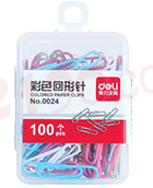 得力DL0024 彩色回形针（塑盒）