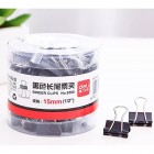 deli得力8566 15mm筒装黑色长尾夹60只