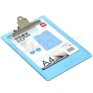 deli得力9252 A4塑料山型板夹(透明)  写字板 蝴蝶夹 山形夹